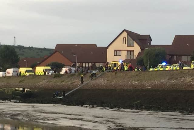 Gafirs on the scene in Port Solent where people were reported in distress in thr water Picture: Gafirs