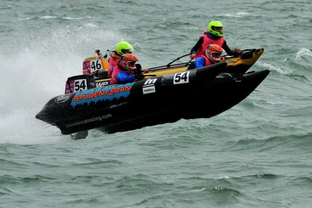 Josh Broadbent and Sebastian Watts flying high with We are Bulletproof's Marc Newton and Martin Pullen behind