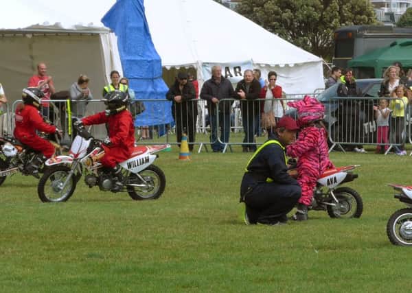 The Tigers Childrens Motorcycle display Team in action on Castle Field Picture: Mick Young