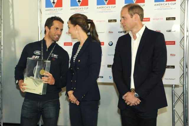 Last year's America's Cup races presentations by the Duke and Duchess of Cambridge, Kate and William. Pictured is Sir Ben Ainslie of Land Rover BARPicture: Paul Jacobs