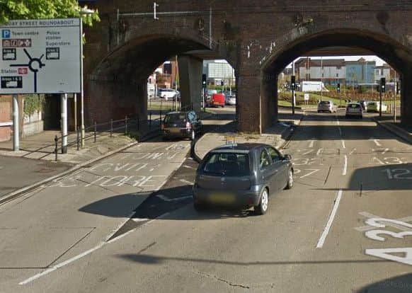 Gosport Road, Fareham, just before the Quay Street Roundabout Picture: Google