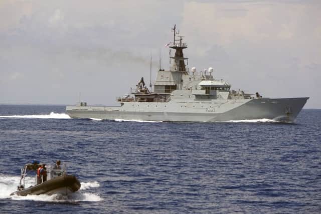 HMS Mersey during a recent deployment in the Caribbean