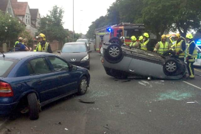The car on its roof