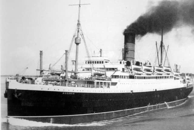 Ausonia in her heyday as a Cunard cruiser.