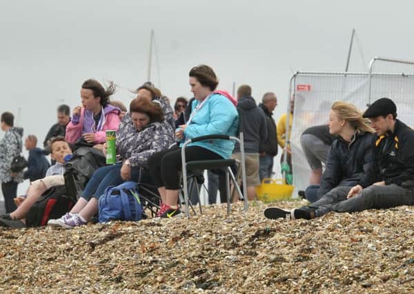 Spectators brave the blustery weather at the P1 Grand Prix of the Sea