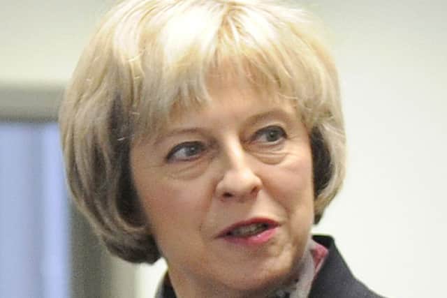 Theresa May on a visit to Portsmouth