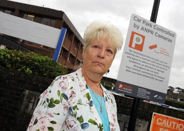 Parking nightmare ! - for Jacqueline Gale-Cranna (61) from Langstone who was fined for putting an incorrect registration for her car into the parking machine at Havant Health Centre in Civic Centre Road Havant 

Picture by:  Malcolm Wells (160712-6085)