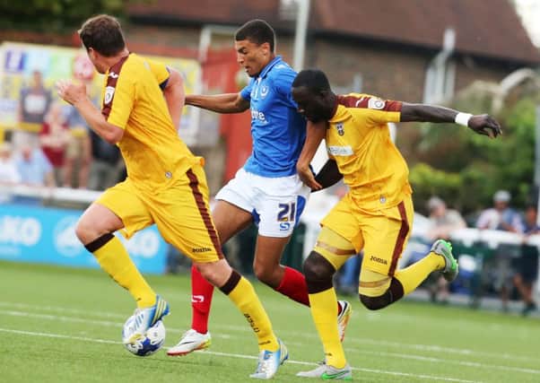 Christian Oxlade-Chamberlain was on the mark for Pompey Picture: Joe Pepler