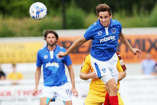 Brandon Haunstrup is keen to muscle his way into Pompeys starting XI Picture: Joe Pepler