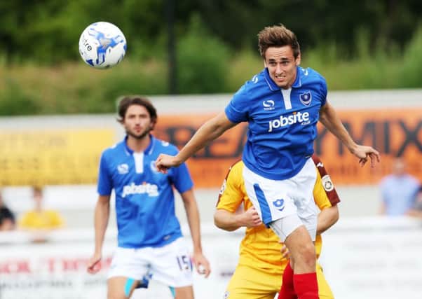 Brandon Haunstrup is keen to muscle his way into Pompeys starting XI Picture: Joe Pepler
