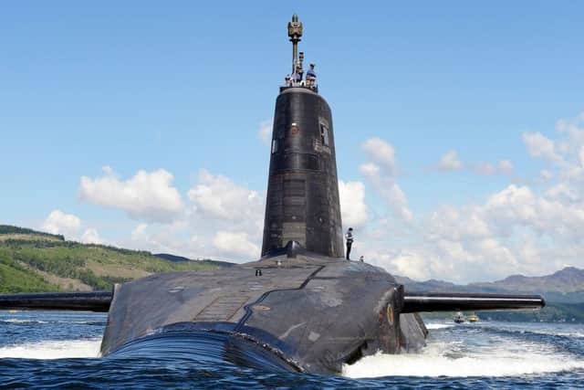 HMS Victorious, a Trident missile-armed Vanguard-class ballistic missile submarine leaving its base at HMNB Clyde
Photo: LA(Phot) Will Haigh/MoD