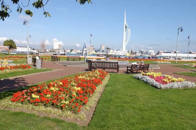 A floral display at Gosport's Falkland Gardens