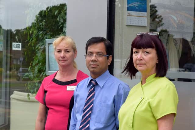 From left, Goldilocks hair salon owner Caroline Pryke, Gandhi Indian takeaway owner Abu-Suyeb Tanzam and Sally Hooper, owner of Beauty & Nails in Anjou Crescent, Fareham