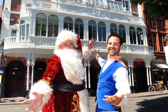 Santa Claus and Mark Read as Joe the Elf. Picture: Sarah Standing (161037-7136)