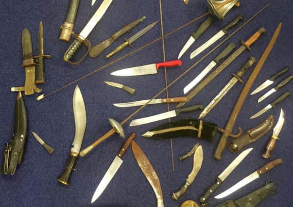 Knives handed in at Portsmouth Central police station. Picture: Hampshire police
