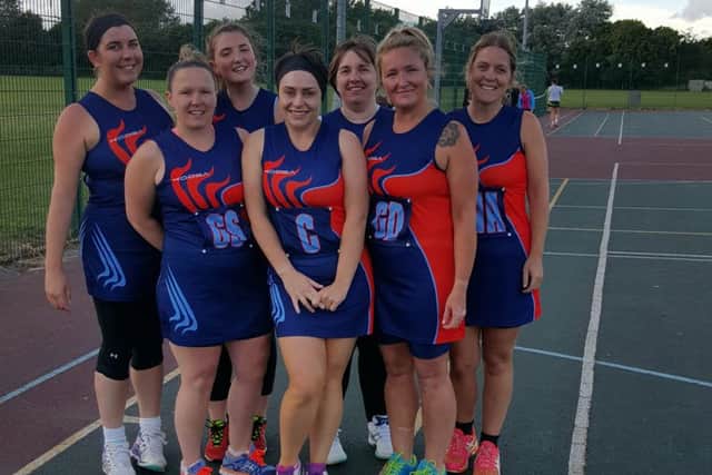 Wildcats, from left:  Lisa Coppins-Brown, Donna Fall, Sasha Chamberlain, Kirsten Osgood, Chris Weaver, Dee Parker and Nic Bailey. Missing from picture: Alex Erskine and Rachel Teal