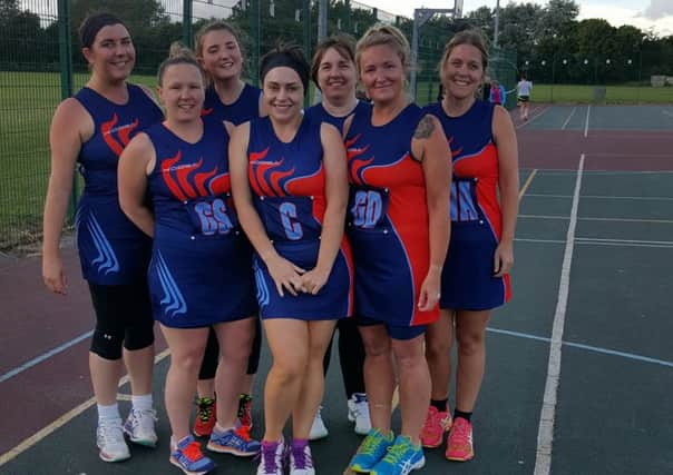 Wildcats, from left:  Lisa Coppins-Brown, Donna Fall, Sasha Chamberlain, Kirsten Osgood, Chris Weaver, Dee Parker and Nic Bailey. Missing from picture: Alex Erskine and Rachel Teal