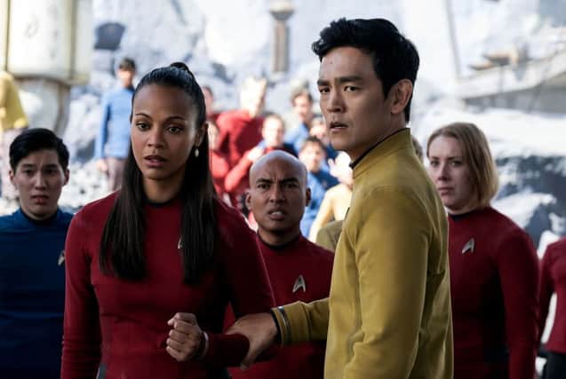 Pictured: Zoe Saldana plays Uhura and John Cho plays Sulu. PA Photo/Paramount Pictures.