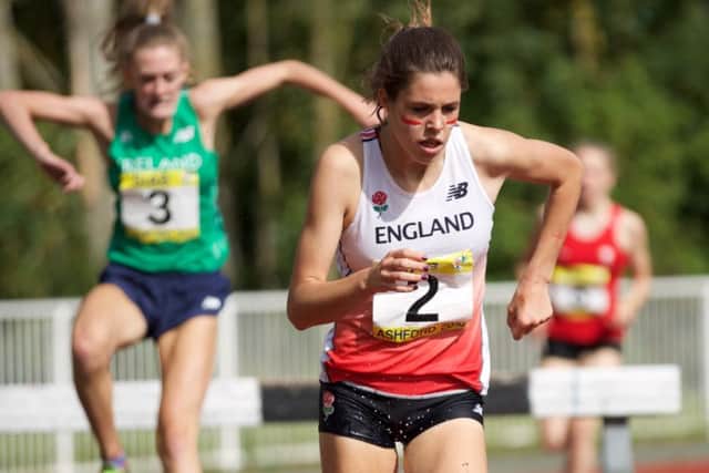 Maisie Grice on her way to a silver medal for England. Picture: