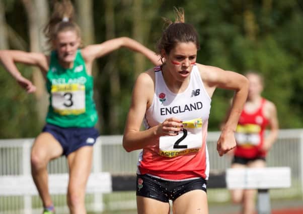 Maisie Grice on her way to a silver medal for England. Picture: