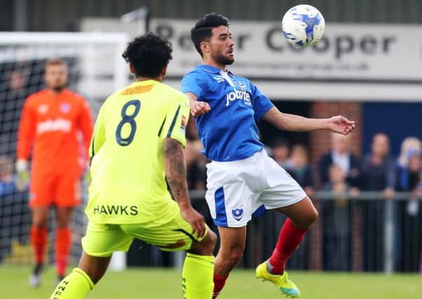 Danny Rose in pre-season action for Pompey against the Hawks Picture: Joe Pepler
