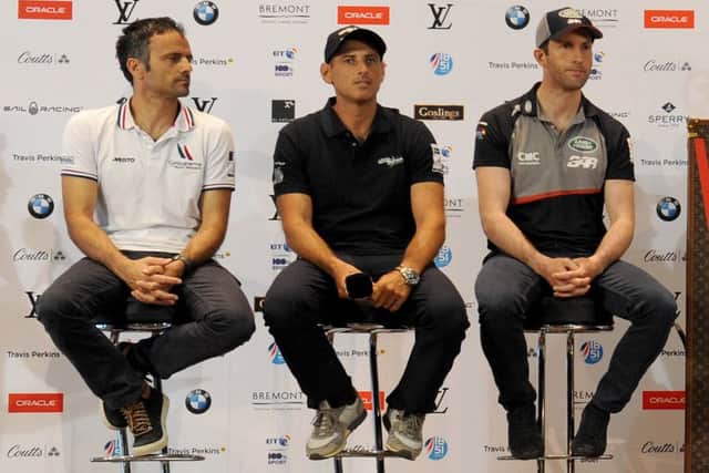 Groupama Team France skipper Franck Cammas, left Picture: Sarah Standing