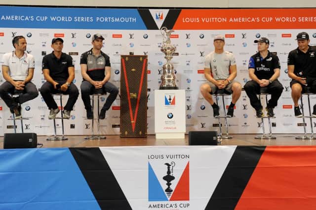 The America's Cup World Series press conference at the Pyramids Centre Picture: Sarah Standing (161041-7373)
