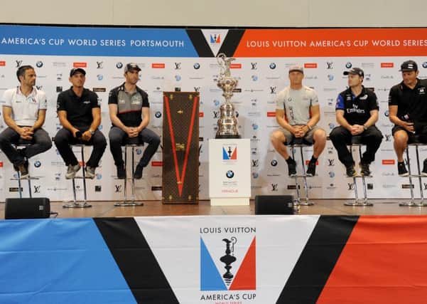 The America's Cup World Series press conference at the Pyramids Centre Picture: Sarah Standing (161041-7373)
