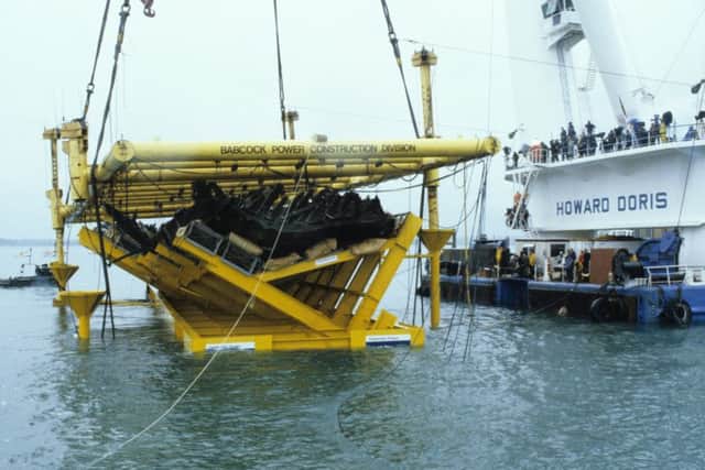 The Mary Rose being raised in 1982