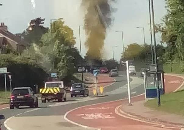 The fire which broke out in London Road, Waterlooville Picture: Chris Sainsbury