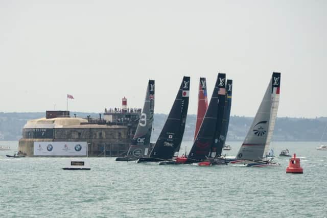 Practice race two action from the start as they pass Spitbank FortPicture: Paul Jacobs (160267-76)