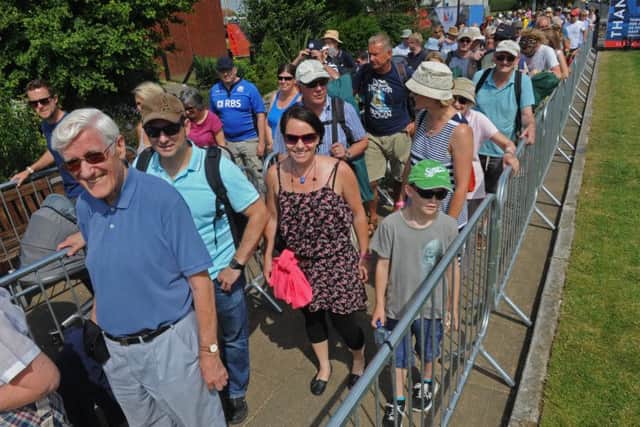 Crowds at the America's Cup World Series opening day yesterday Picture: Ian Hargreaves (160985-5)