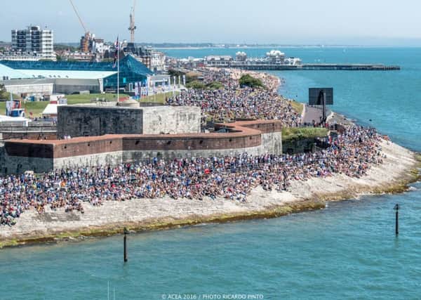 Crowds pack Southsea seafront on Saturday for the  America's Cup World Series Picture: ACEA 2016 / Ricardo Pinto