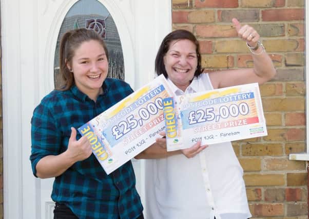 Katrina Walcroft, 22, and her mum Sharon, 53, celebrate their winnings