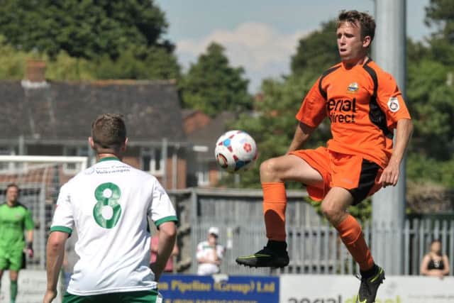 Warren Bentley scored his first goal for Gosport Borough against Bognor on Saturday Picture: Mick Young