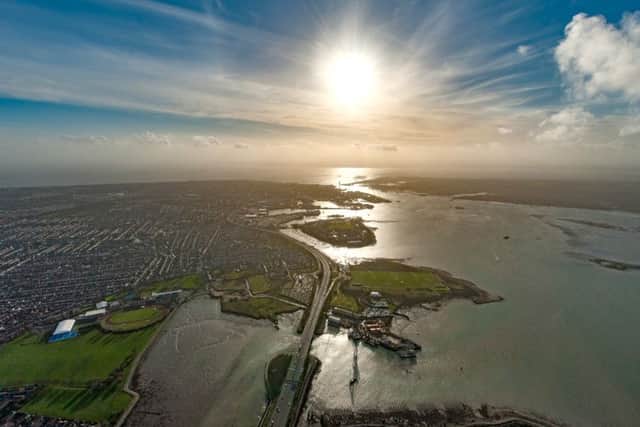 An aerial view of the Solent Picture: Shaun Roster