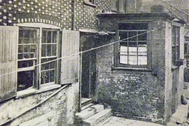 The rear entrance to Red Lion House formerly the Red Lion Inn in Old Portsmouth