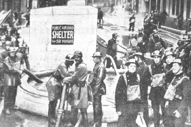 The Police Fire Brigade's exercise in Edinburgh Road, Portsmouth in December 1939