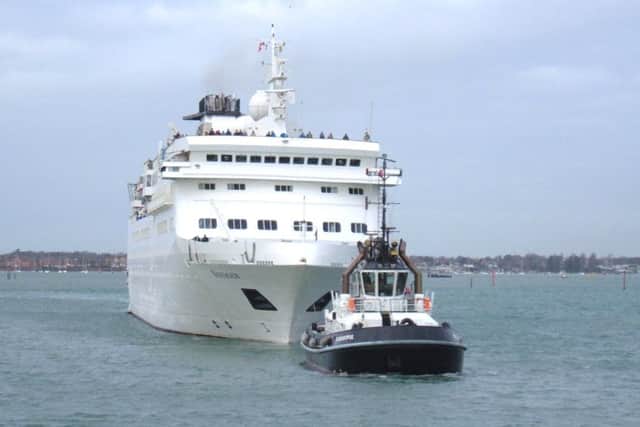 The cruise lines Voyager comes into Portsmouth