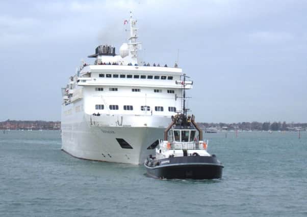 The cruise lines Voyager comes into Portsmouth