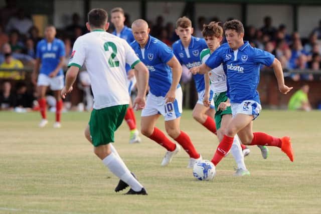 Conor Chaplin torments the Bognor defence. Picture: Sarah Standing