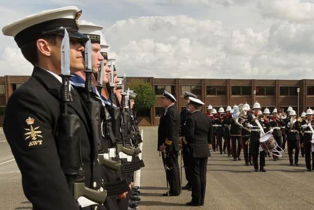 Rear Admiral Bob Tarrant, the Royal Navy's commander of operations, at HMS Collingwood