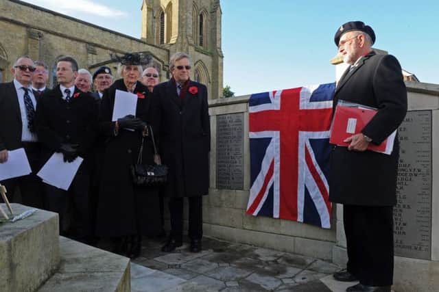 Veterans at a remembrance service at Holy Trinity Church in Fareham  in 2014