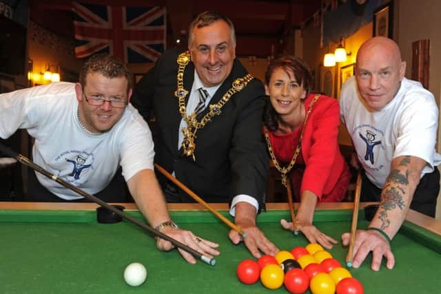 (Left to right) Organiser Jon Crichton, Lord Mayor of Portsmouth Councillor David Fuller, Lady Mayoress Leza Tremorin and landord Steve Welch