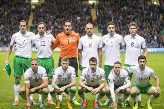 David Forde, back row third from left, lines up for Republic of Ireland ahead of their Euro 2016 qualifier with Scotland