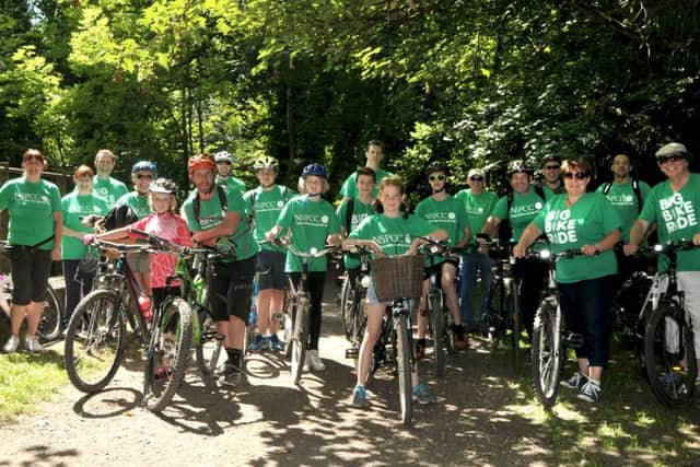 Cyclists take part in an NSPCC fundraising ride along the Meon Valley cycle track .
Picture: Mick Young (161058-01)