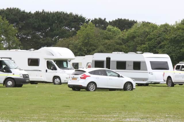 Travellers at the Wicor recreation ground in Portchester at the end of May