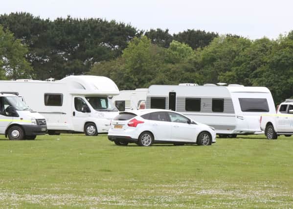 Travellers at the Wicor recreation ground in Portchester at the end of May