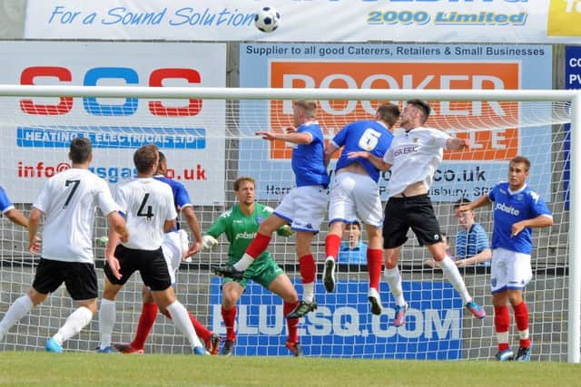 Jordan Santiago keeps goal for Pompey in their pre-season friendly against Salisbury City in 2012   Picture: Sarah Standing