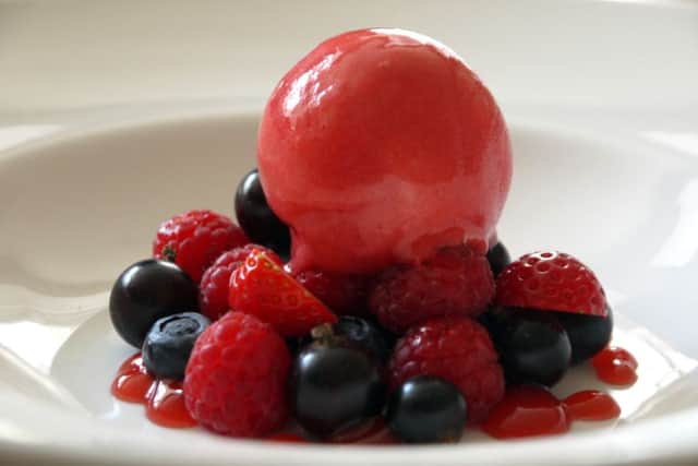 Raspberry sorbet.